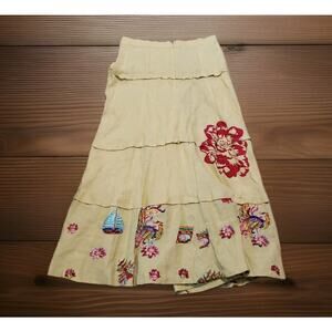 Trelise Cooper Pagoda Biege Tan Floral Embroidered Skirt Party NOWT